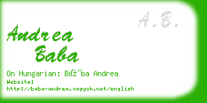 andrea baba business card